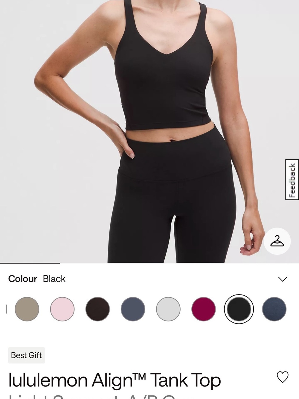 lululemon women’s Align black Tank Top size 6